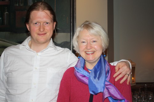 Christine De Luca (Right) and Christie Williamson (Left) at the CMMA awards 2010 after receiving a prize for 'Arc o Möns'